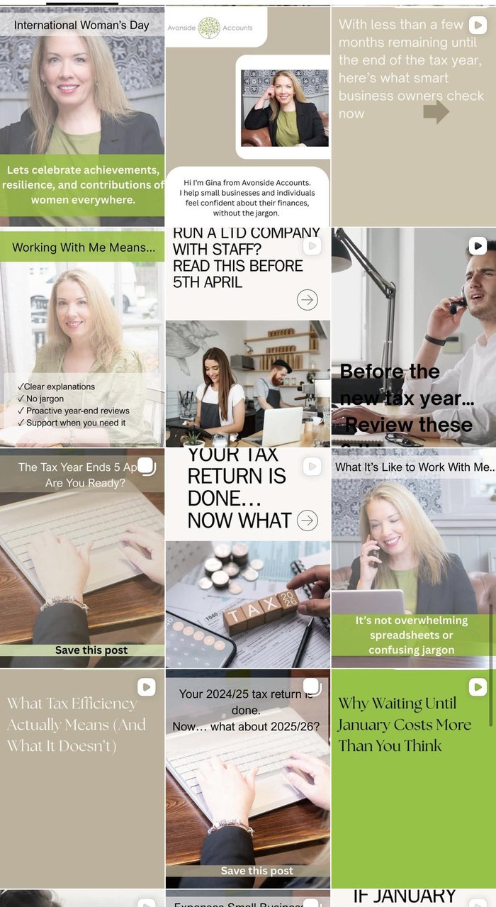 Avonside Accounts Instagram grid, more posts