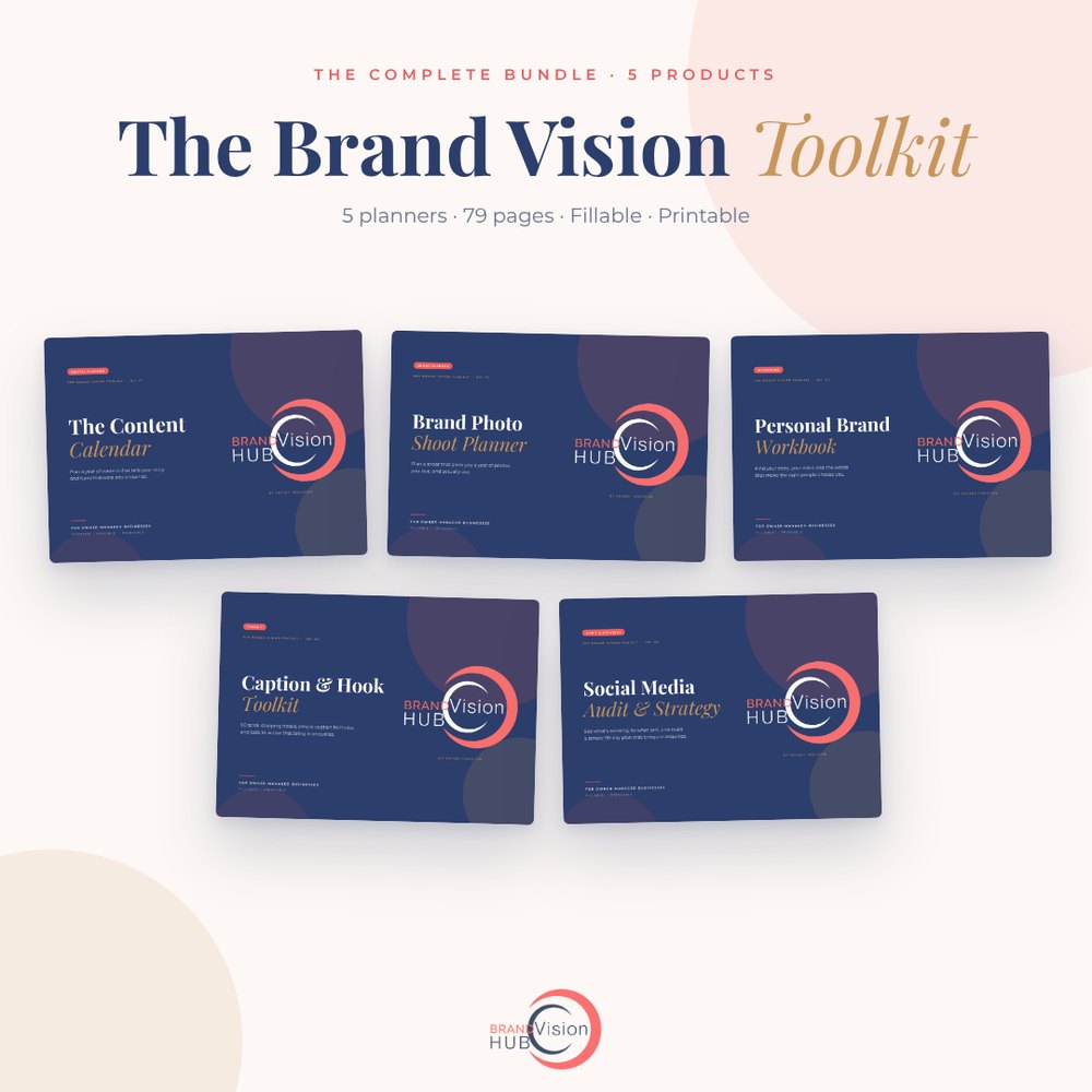 The Brand Vision Toolkit complete bundle, five planners