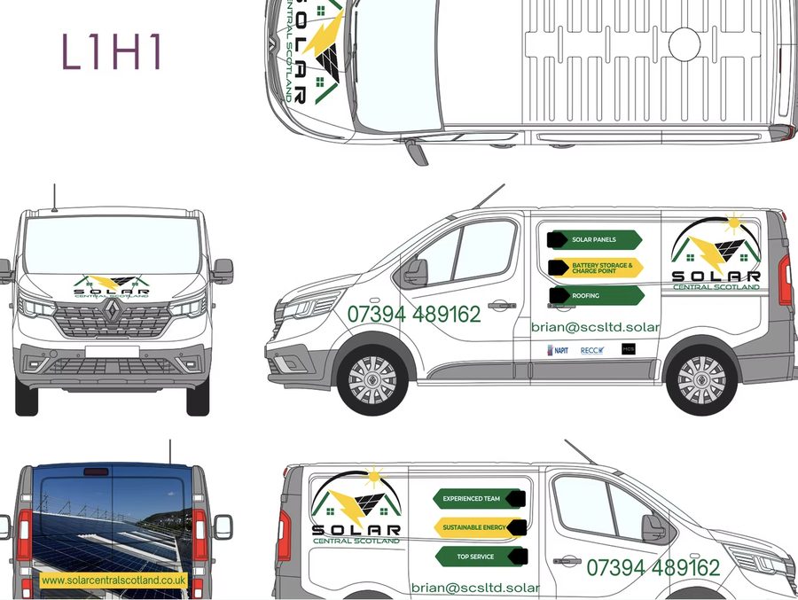 Solar Central Scotland van livery design, dark version